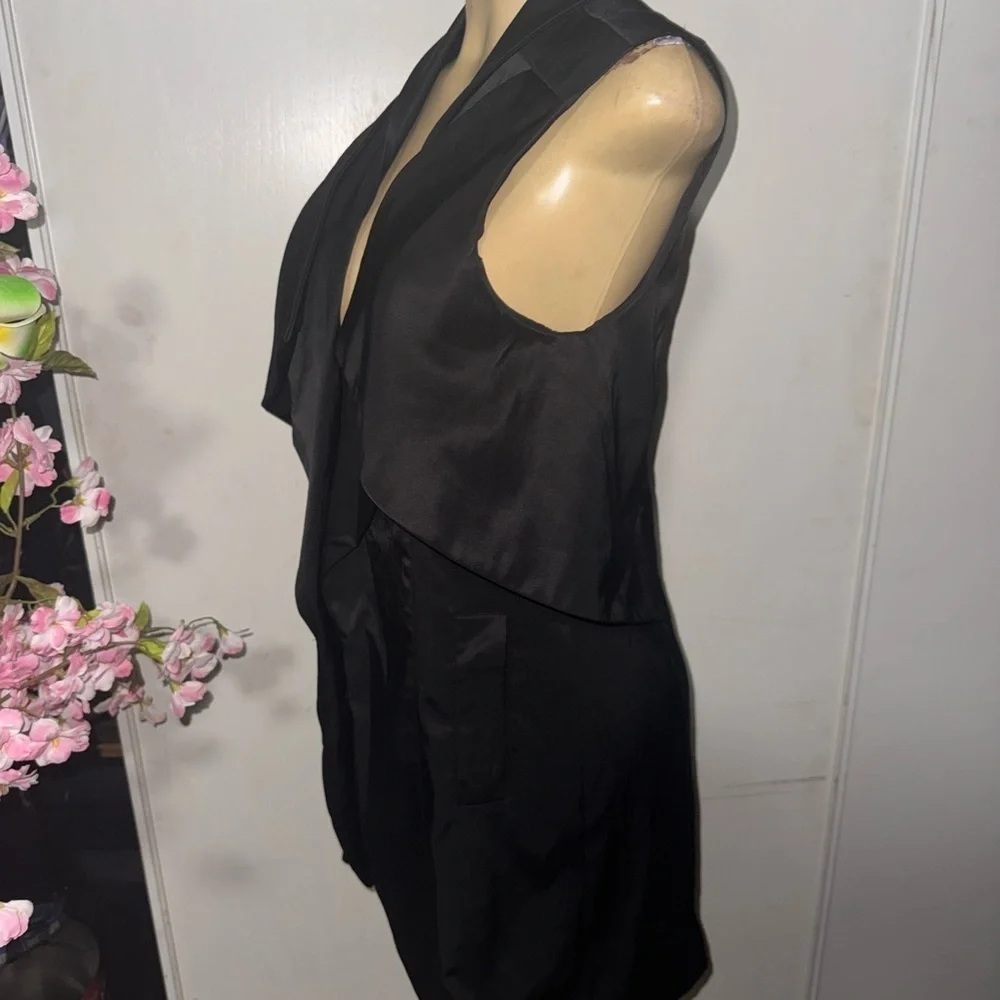 Bebe Black Satin Vest